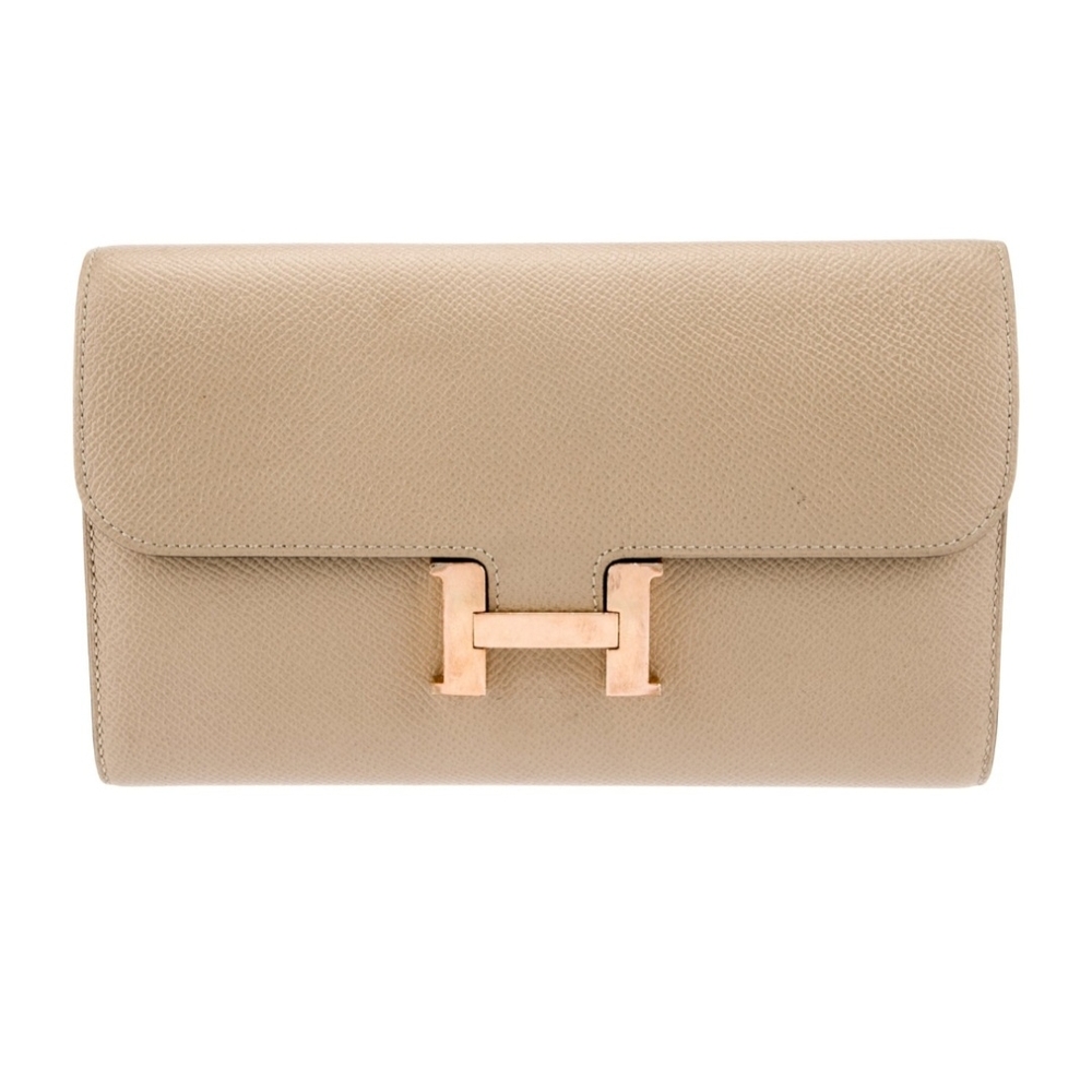 SOLD!Hermes Constance Long Wallet Cam Be To Go Bag with Iconic H Clasp Rose Gold